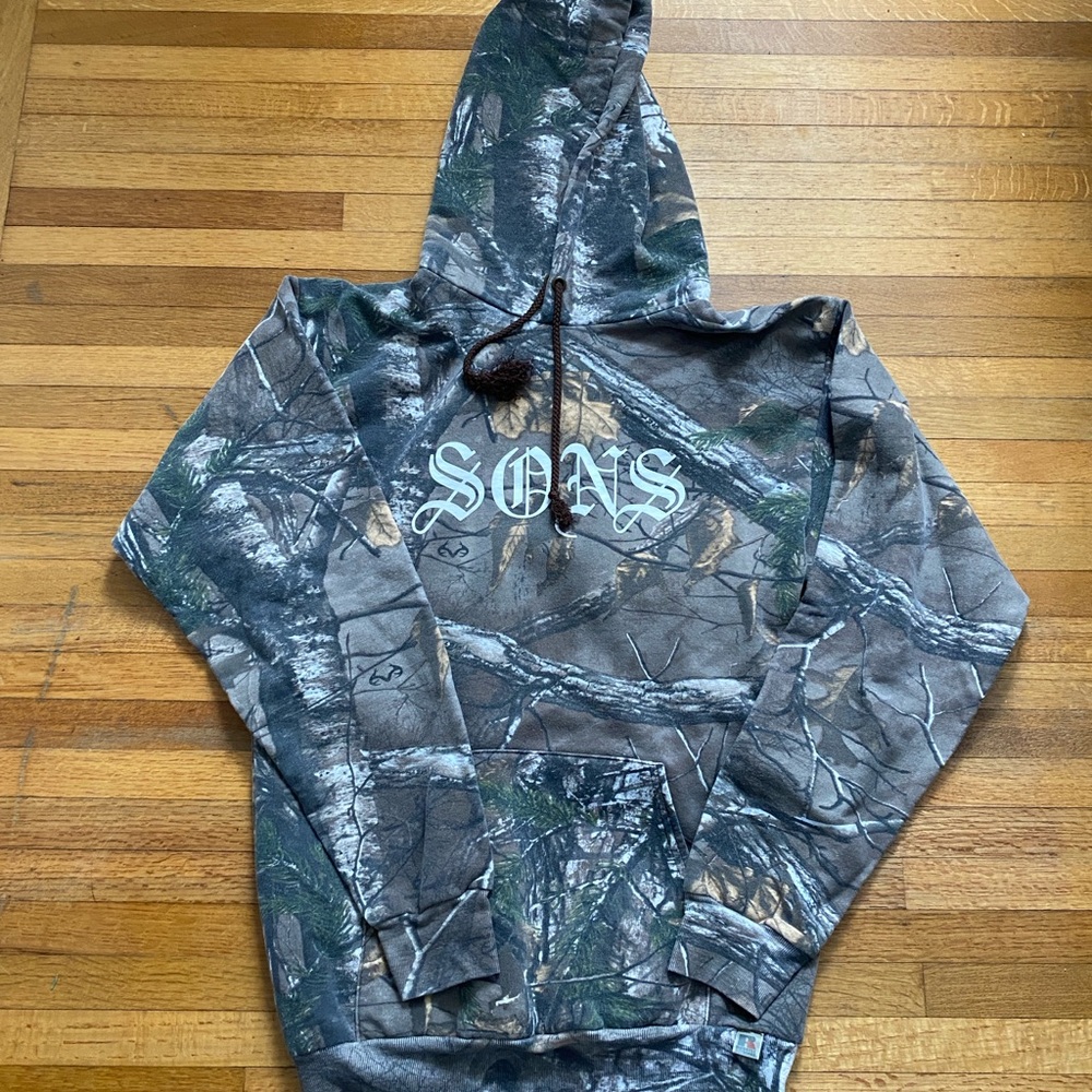 Camo Forest Pattern Hoodie with SONS Emblem